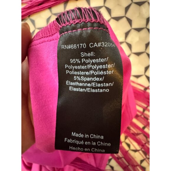 Anthropologie Hutch Magenta Fringe Dress M NWT Tassel Midi - Picture 8 of 14